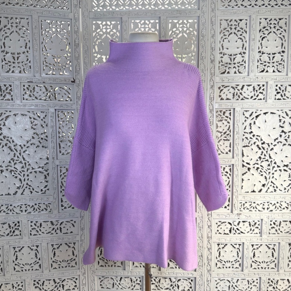 Kerisma Purple Lilac Mockneck Sweater One Size Oversized Slouchy Lagenlook